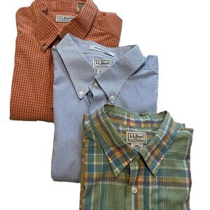 Preppy Outdoor Dad-core (Lot of 3) L.L. Bean Men's SS Button-up Shirts sizes XLT